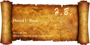 Hendl Bea névjegykártya